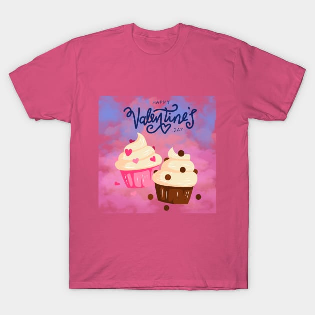 Happy Valentines Day Cupcake T-Shirt by Texas Bloomin’